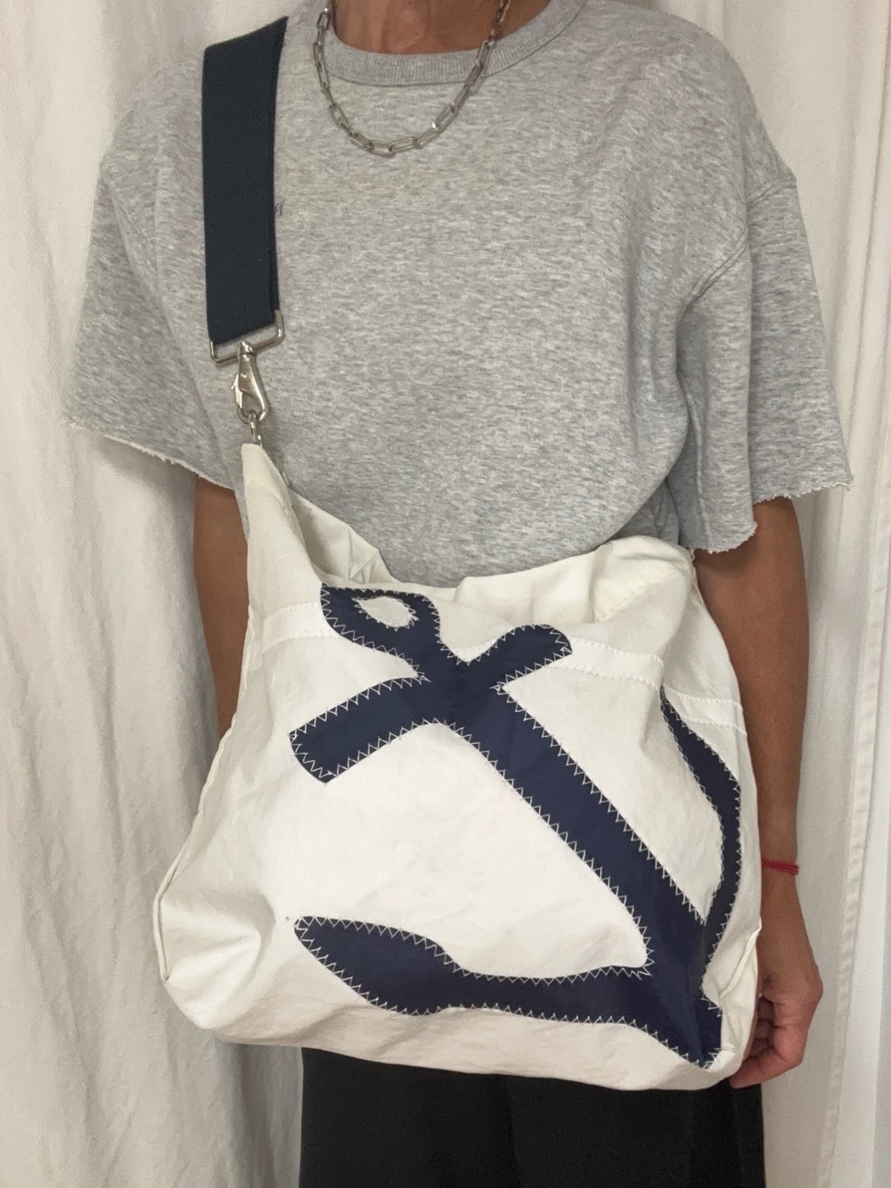 ⚓️ Sea Bags Maine Courier Crossbody Bag NWT — Navy Anchor